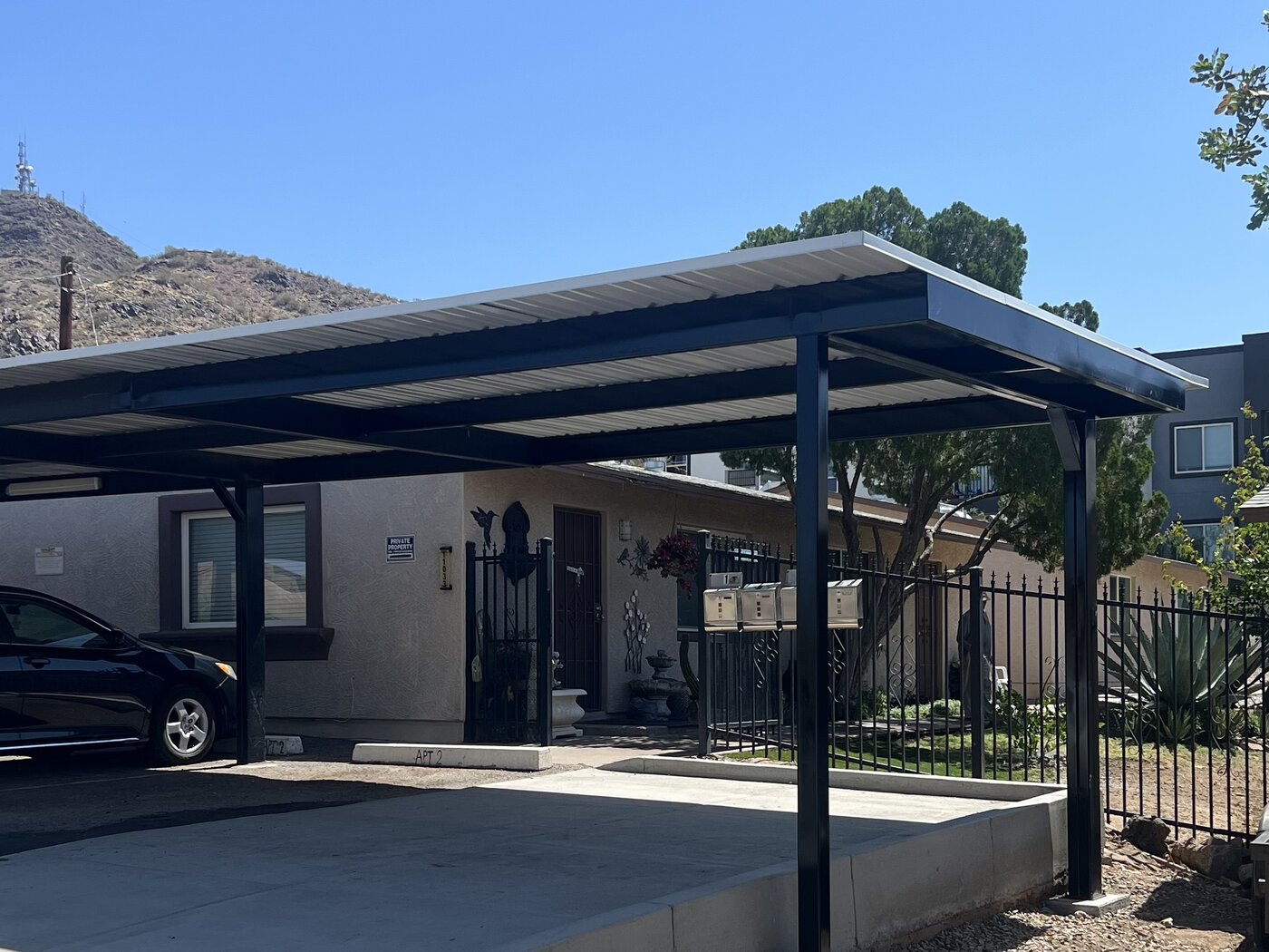 Finished carport extension, after installation