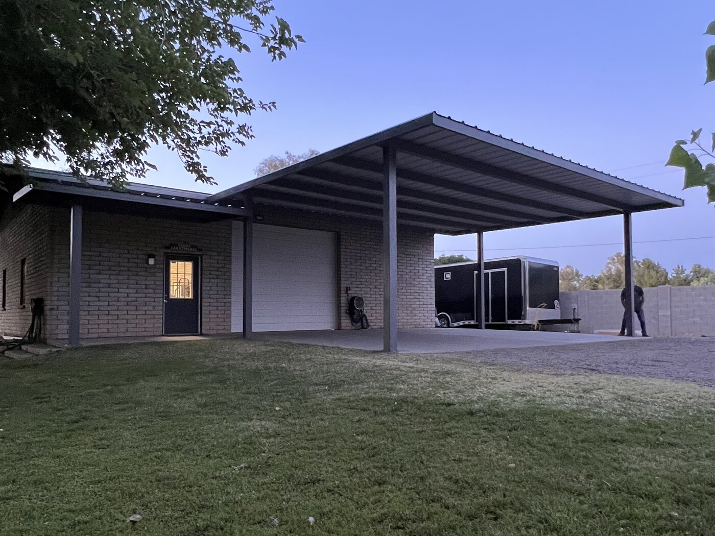 Finished custom carport, after installation