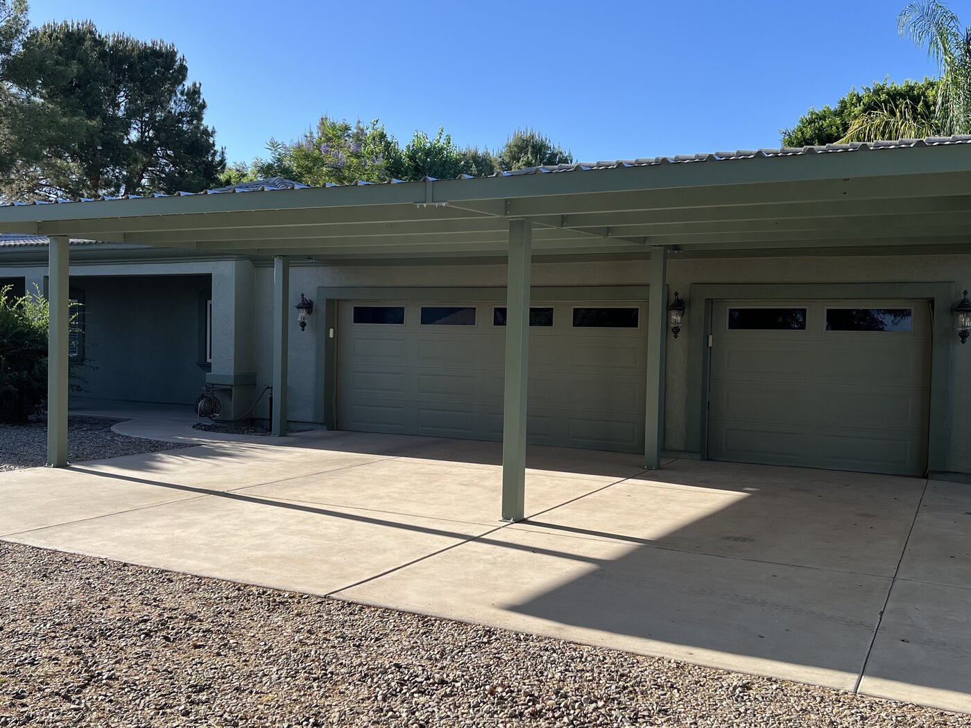 Finished custom carport, after installation